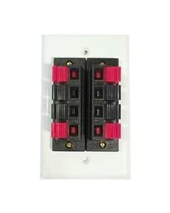 Speaker Wall Plate w/ Two 4-Position Terminals - White : 75-678