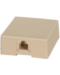 InstallerParts RJ11 Modular Single Port Surface Mount Jack - Ivory