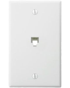Leviton 4625B-46W 6P6C Screw Terminals, Standard Telephone Wall Jack, White