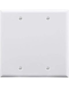 Monoprice 2-Gang Blank Wall Plate - White for Home,Office, Personal Install