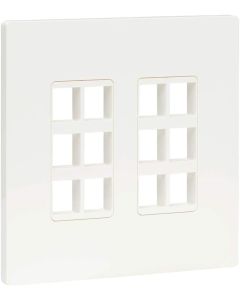 Tripp Lite 12-Port Universal Keystone Double-Gang Wall Plate, 2-Gang Faceplate, Adaptable, TAA, White (N080-212)
