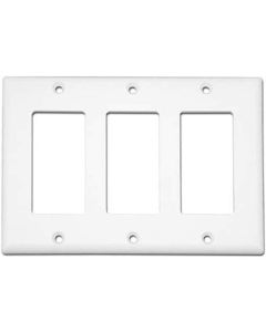 Triple Gang Keystone Opening Wall Plate, White