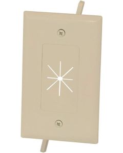 DATA COMM 45-0014-IV Cable Plate with Flexible Opening, 1-Gang, Ivory
