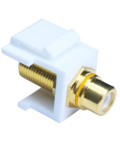 Skywalker F Female to RCA Female Keystone Jack Insert (Yellow Band, White)