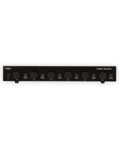 Theater Solutions TS6DV Six Zone Dual Source Selector with Volume Controls, Black
