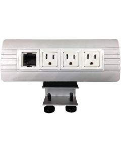 Electriduct Edge Mount Power/Data Distribution Unit (3 Power / 1 Data Port w/ 6ft Power Cord)