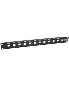 Tripp Lite 12-Port Keystone Blank Patch Panel RJ45, USB, HDMI, Cat5e / Cat6 Rackmount Unshielded 2URM TAA (N062-012-KJ)