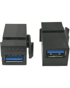 USB 3.0 Keystone Jack Inserts, Haokiang (2-Pack) USB 3.0 Adapters Female to Female Coupler Insert Connector for Wall Plate Outlet Panel-Black