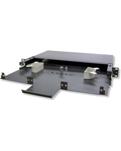 Lynn Electronics 1U Fiber Optic Rackmount Enclosure Panel, holds 3 LGX footprint panels or modules for a maximum capacity of 72 fibers. Fits 19 and 23 inch racks, (FRMP-1U)