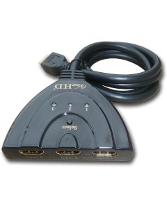 ViewHD Premium Quality 3 Port HDMI Switcher 3x1 Auto Switch with 3FT Pigtail Cable | VHD-3X1P3FT